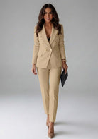 Women's Double-Breasted Two-Piece Pantsuit - Lucilla
