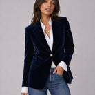 Women's Tailored Velvet Blazer - Magnolia
