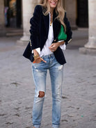 Women's Tailored Velvet Blazer - Magnolia