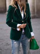 Women's Tailored Velvet Blazer - Magnolia