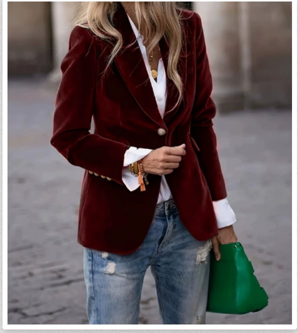 Women's Tailored Velvet Blazer - Magnolia